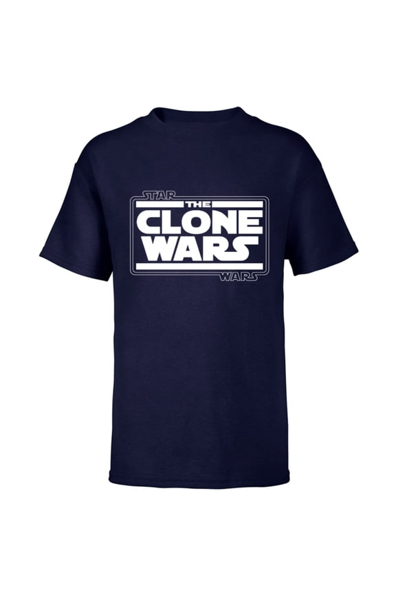 The Clone Wars Logo - Short Sleeve T-Shirt for Kids - Customized-Navy