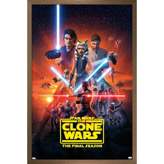 Star Wars: The Clone Wars - Season 7 Key Art Wall Poster, 14.725" x 22.375", Framed