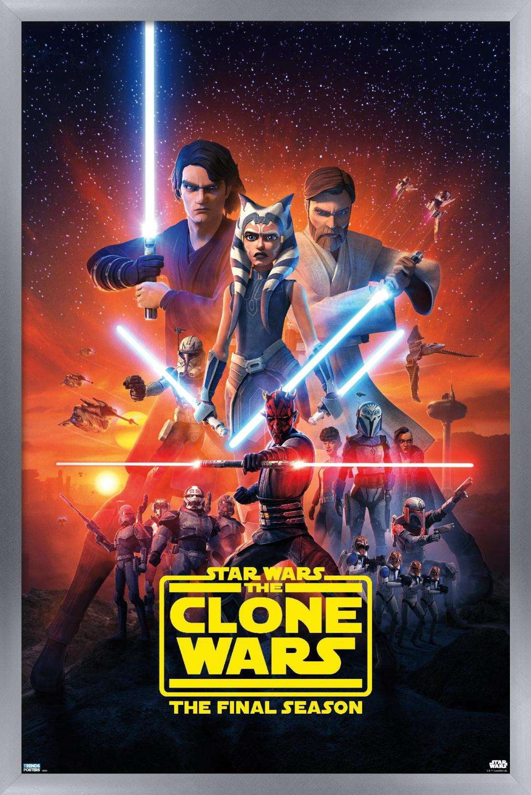 Star Wars: The Clone Wars - Season 7 Key Art Wall Poster, 22.375" x 34", Framed