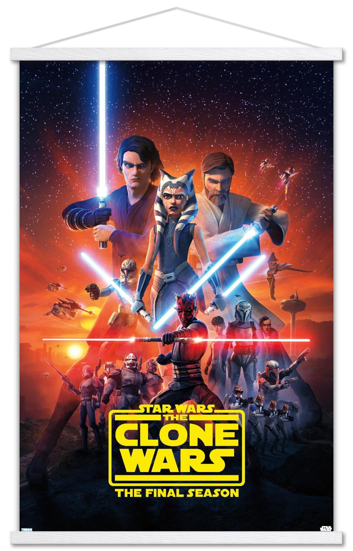 Star Wars: The Clone Wars - Season 7 Key Art Wall Poster, 14.725 x  22.375, Framed