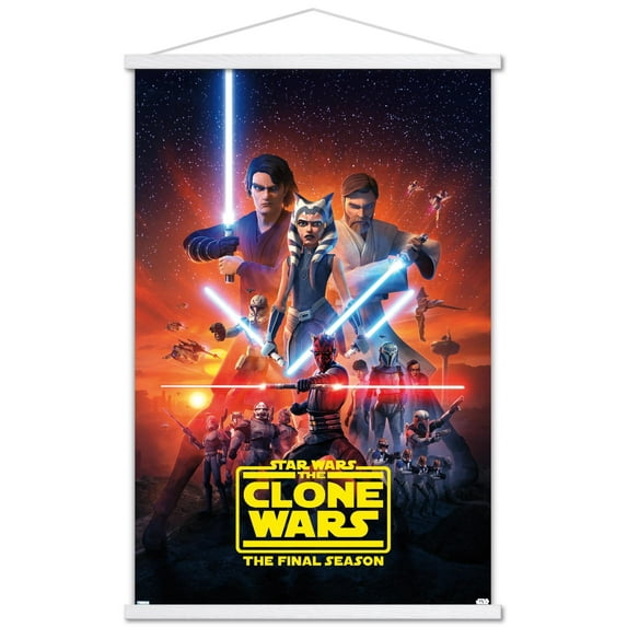 Star Wars: The Clone Wars - Season 7 Key Art Wall Poster with Magnetic Frame, 22.375" x 34"