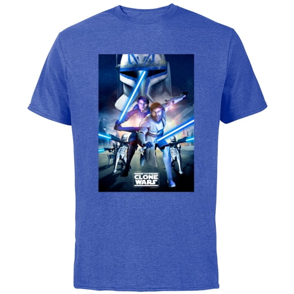 Star Wars The Clone Wars Series Poster - Short Sleeve Cotton T-Shirt for Adults - Customized-Royal Heather
