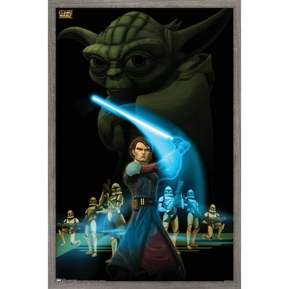 Star Wars: The Clone Wars - The Force Wall Poster, 14.725" x 22.375", Framed