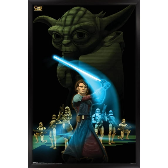Star Wars: The Clone Wars - The Force Wall Poster, 14.725" x 22.375", Framed