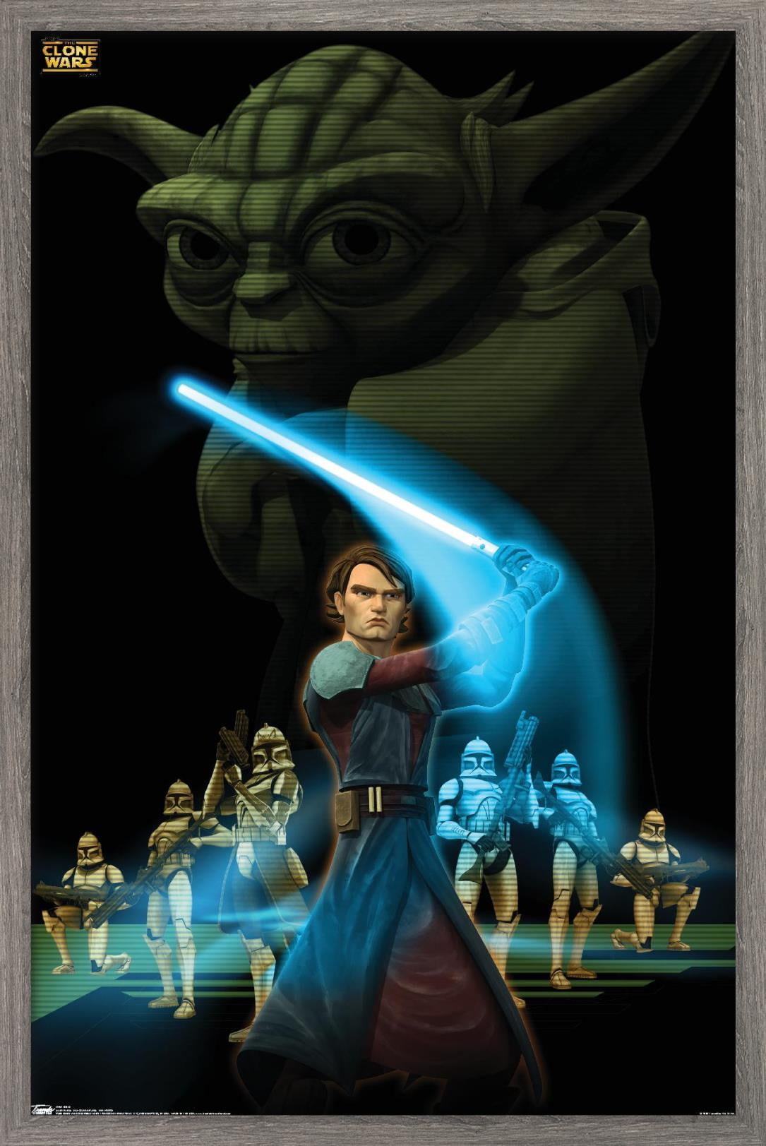 Star Wars: The Clone Wars - The Force Wall Poster, 22.375" x 34", Framed
