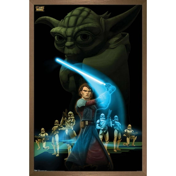 Star Wars: The Clone Wars - The Force Wall Poster, 22.375" x 34", Framed