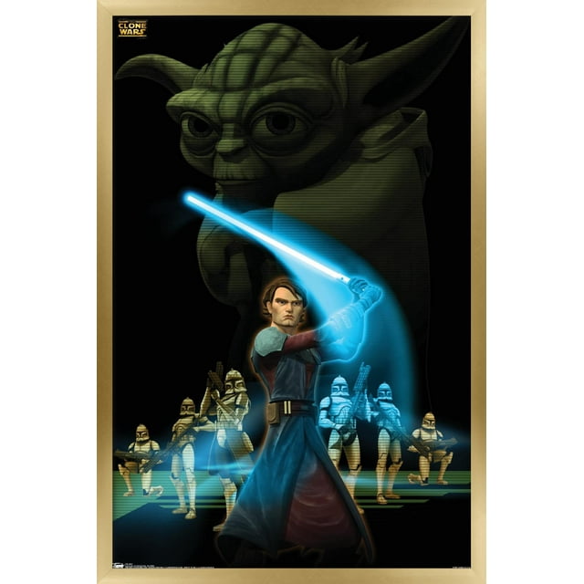 Star Wars: The Clone Wars - The Force Wall Poster, 22.375" x 34", Framed