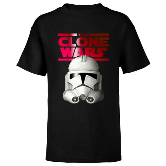 Star Wars The Clone Wars Trooper Helmet - Short Sleeve T-Shirt for Kids - Customized-Black