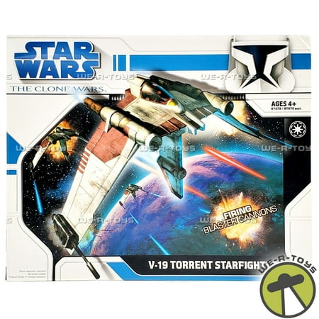 Star Wars The Clone Wars V-19 Torrent Starfighter Vehicle 2008 Hasbro 87479