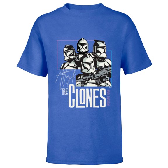 Star Wars The Clones Tour ‘02 - Short Sleeve T-Shirt for Kids - Customized-Royal