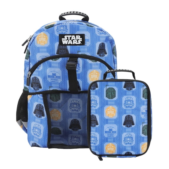 Star Wars The Dark Side 2-Piece 16" Premium Backpack & Lunch Kit Set For School And Travel