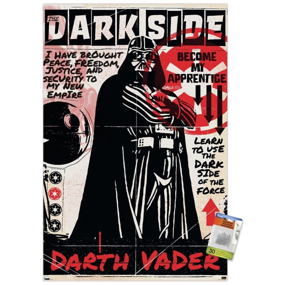 Star Wars: The Dark Side - Become My Apprentice Wall Poster with Pushpins, 22.375" x 34"