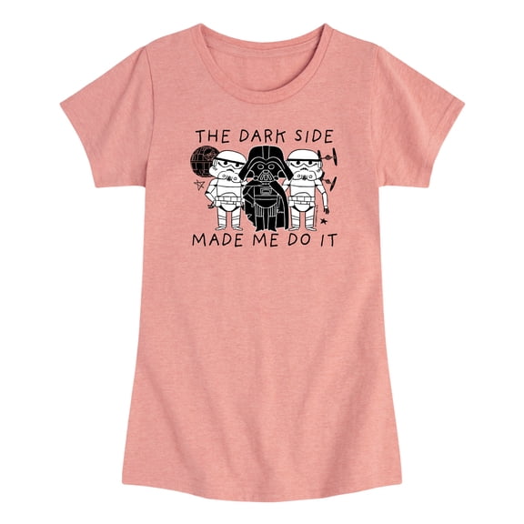 Star Wars - The Dark Side Made Me Do It - Toddler Girls Fitted Short Sleeve T-Shirt