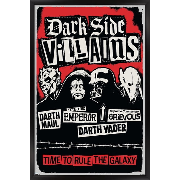 Star Wars: The Dark Side - Villains Wall Poster, 22.375" x 34" Framed