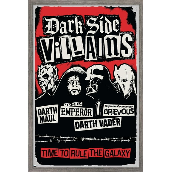 Star Wars: The Dark Side - Villains Wall Poster, 22.375" x 34" Framed