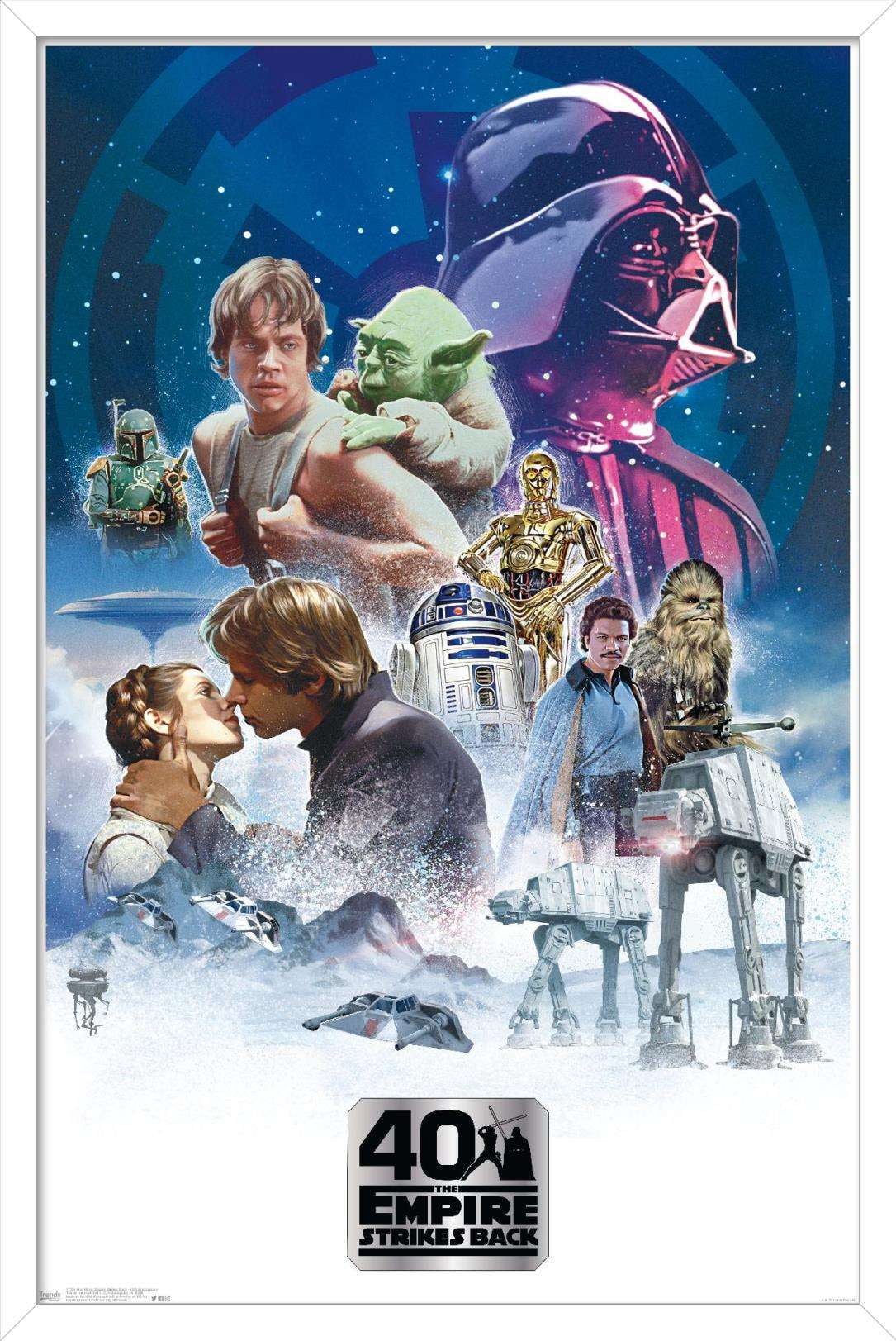 Star Wars: The Empire Strikes Back 40th - Classic Wall Poster, 14.725" x 22.375", Framed