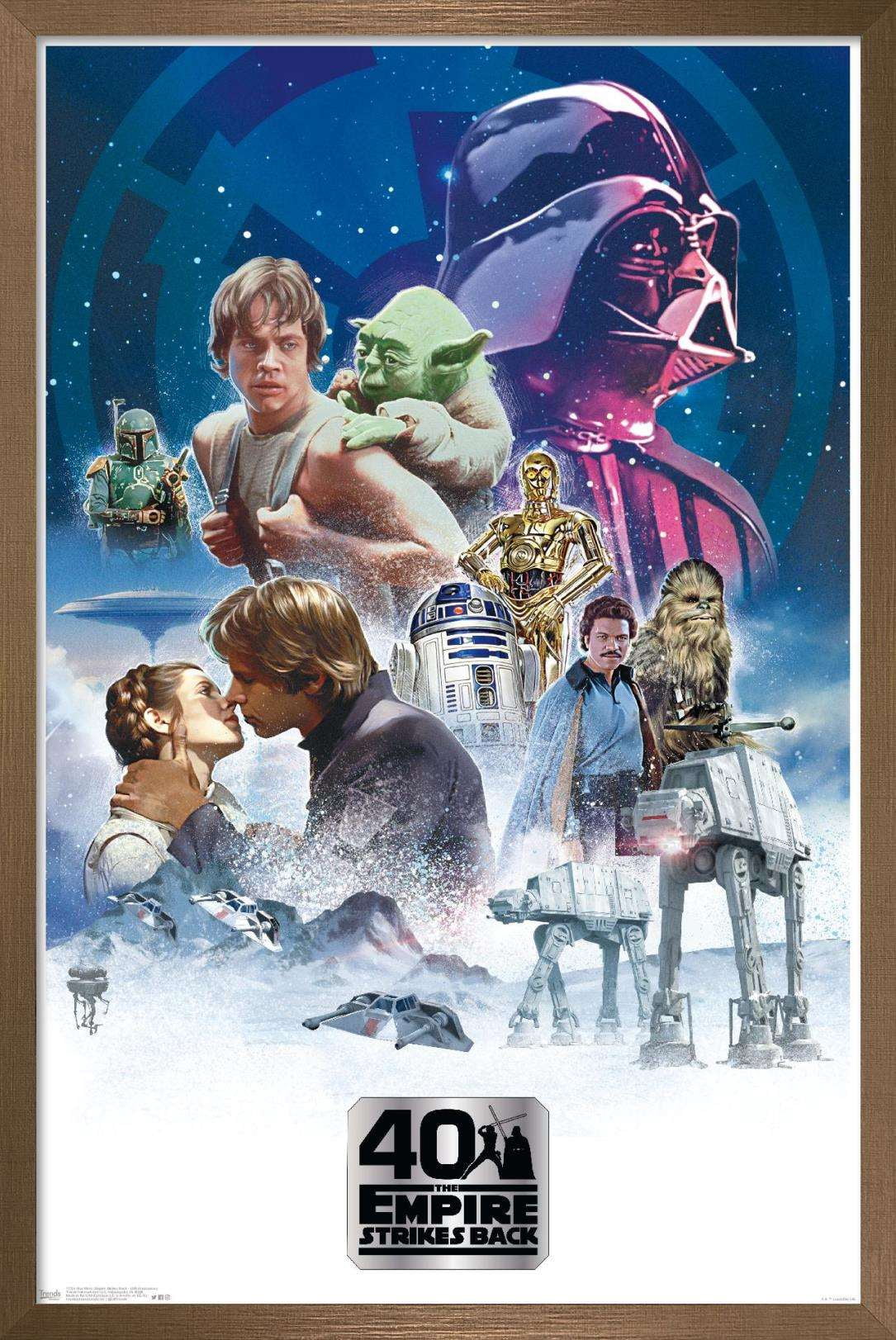 Star Wars: The Empire Strikes Back 40th - Classic Wall Poster, 14.725" x 22.375", Framed
