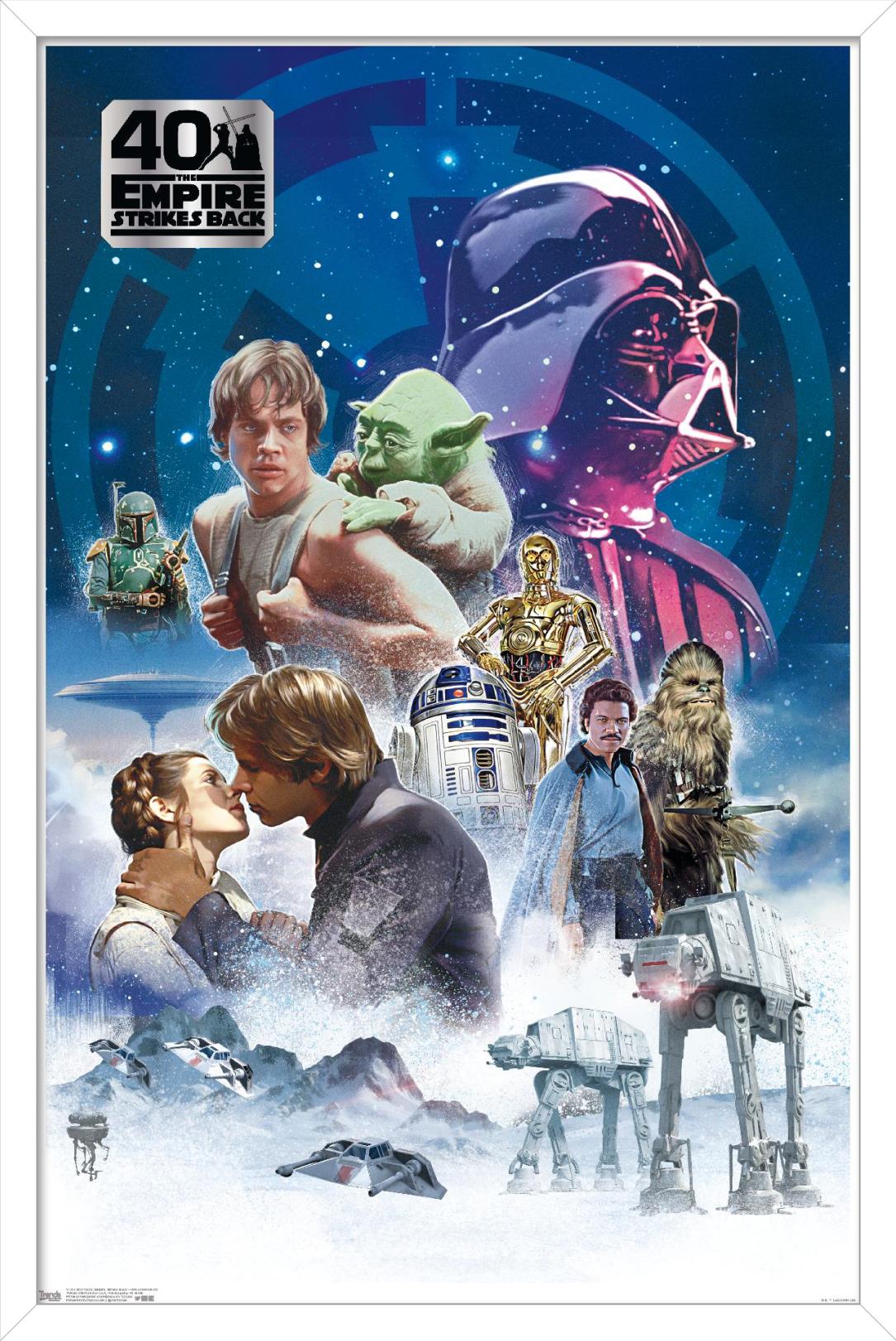 Star Wars: The Empire Strikes Back 40th - Classic Wall Poster, 22.375" x 34", Framed