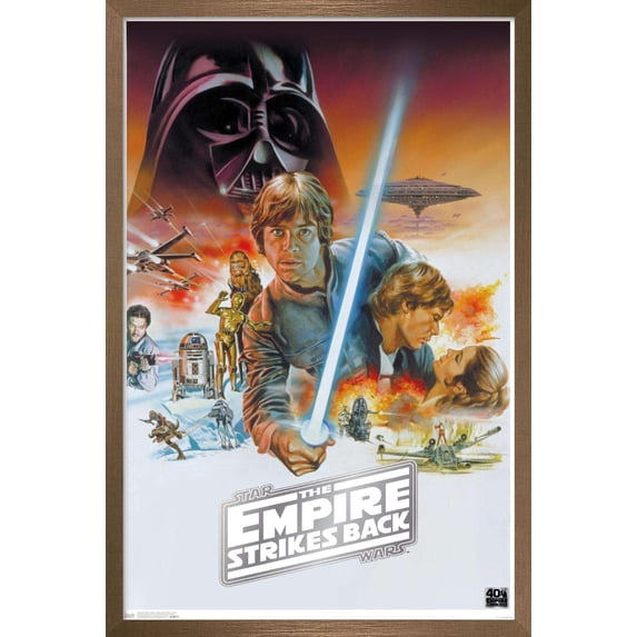 Star Wars: The Empire Strikes Back 40th - Scenic Wall Poster, 14.725" x 22.375", Framed