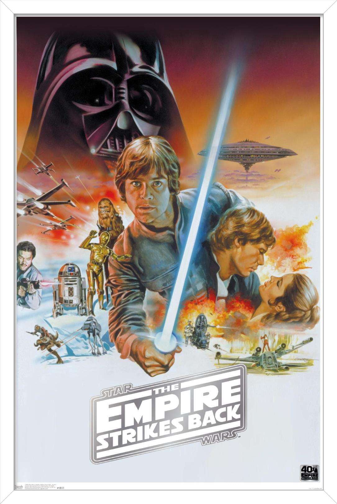 Star Wars: The Empire Strikes Back 40th - Scenic Wall Poster, 14.725" x 22.375", Framed