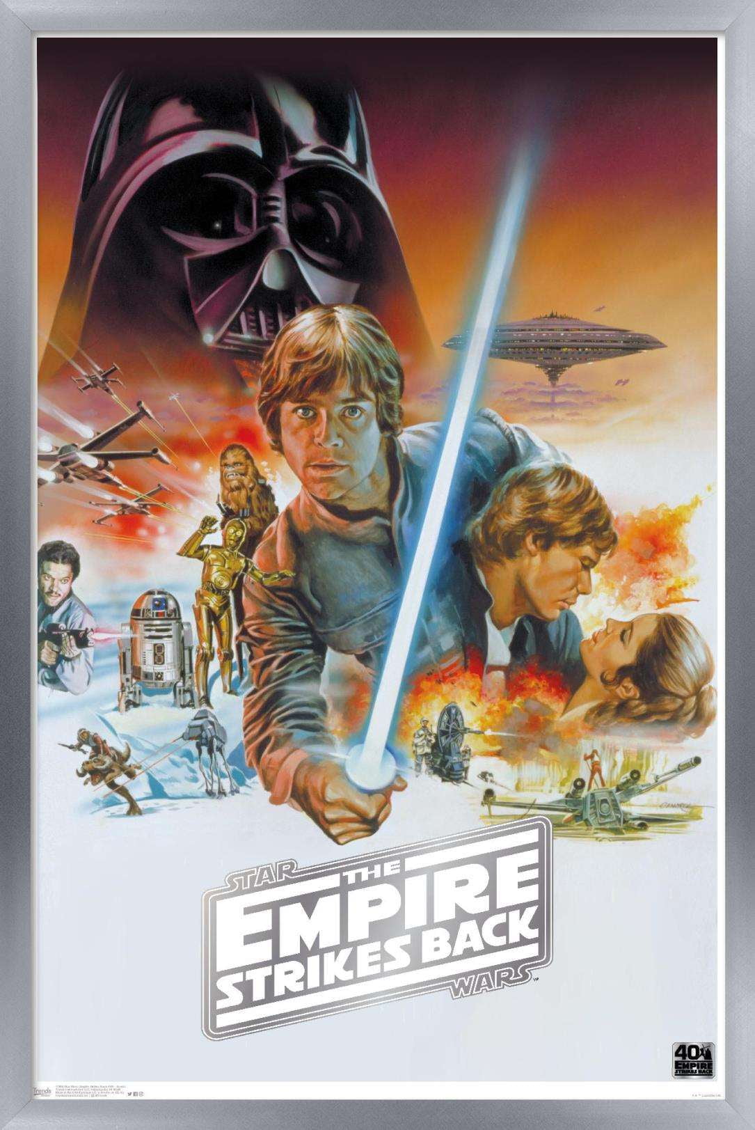 Star Wars: The Empire Strikes Back 40th - Scenic Wall Poster, 22.375" x 34", Framed