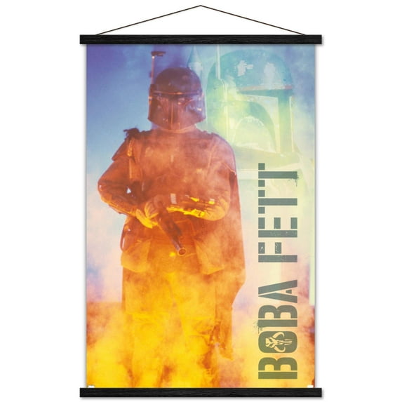 Star Wars: The Empire Strikes Back - Boba Fett Wall Poster with Wooden Magnetic Frame, 22.375" x 34"