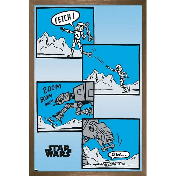 Star Wars: The Empire Strikes Back - Comic Panels Wall Poster, 14.725" x 22.375", Framed