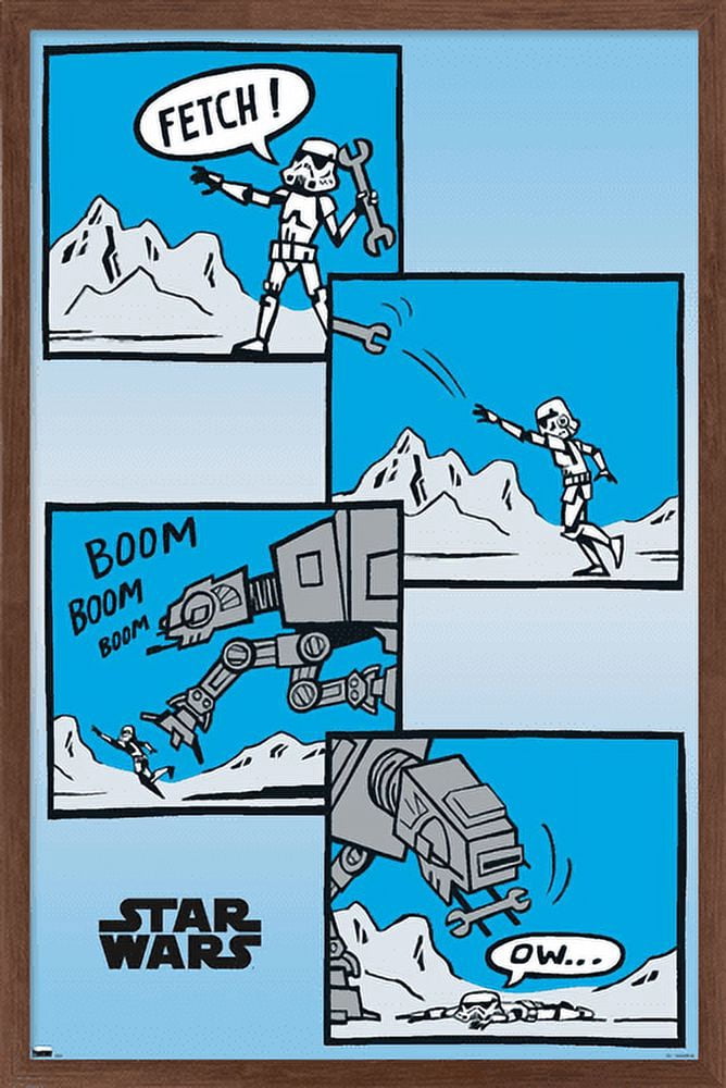 Star Wars: The Empire Strikes Back - Comic Panels Wall Poster, 14.725" x 22.375", Framed