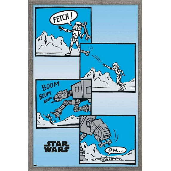 Star Wars: The Empire Strikes Back - Comic Panels Wall Poster, 14.725" x 22.375", Framed