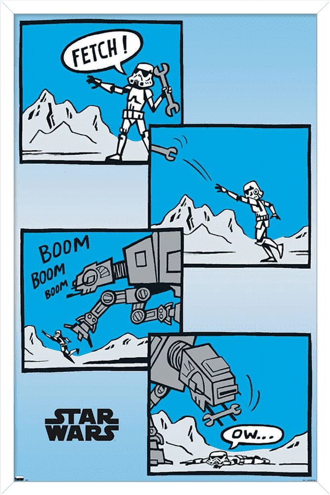 Star Wars: The Empire Strikes Back - Comic Panels Wall Poster, 22.375" x 34", Framed