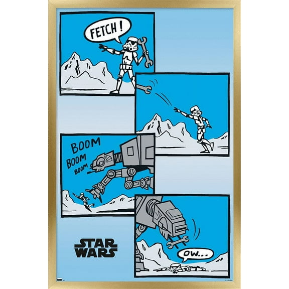 Star Wars: The Empire Strikes Back - Comic Panels Wall Poster, 22.375" x 34", Framed