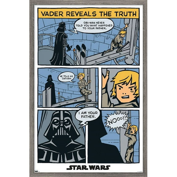 Star Wars: The Empire Strikes Back - Dual Panels Wall Poster, 22.375" x 34", Framed