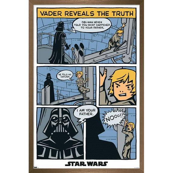 Star Wars: The Empire Strikes Back - Dual Panels Wall Poster, 22.375" x 34", Framed