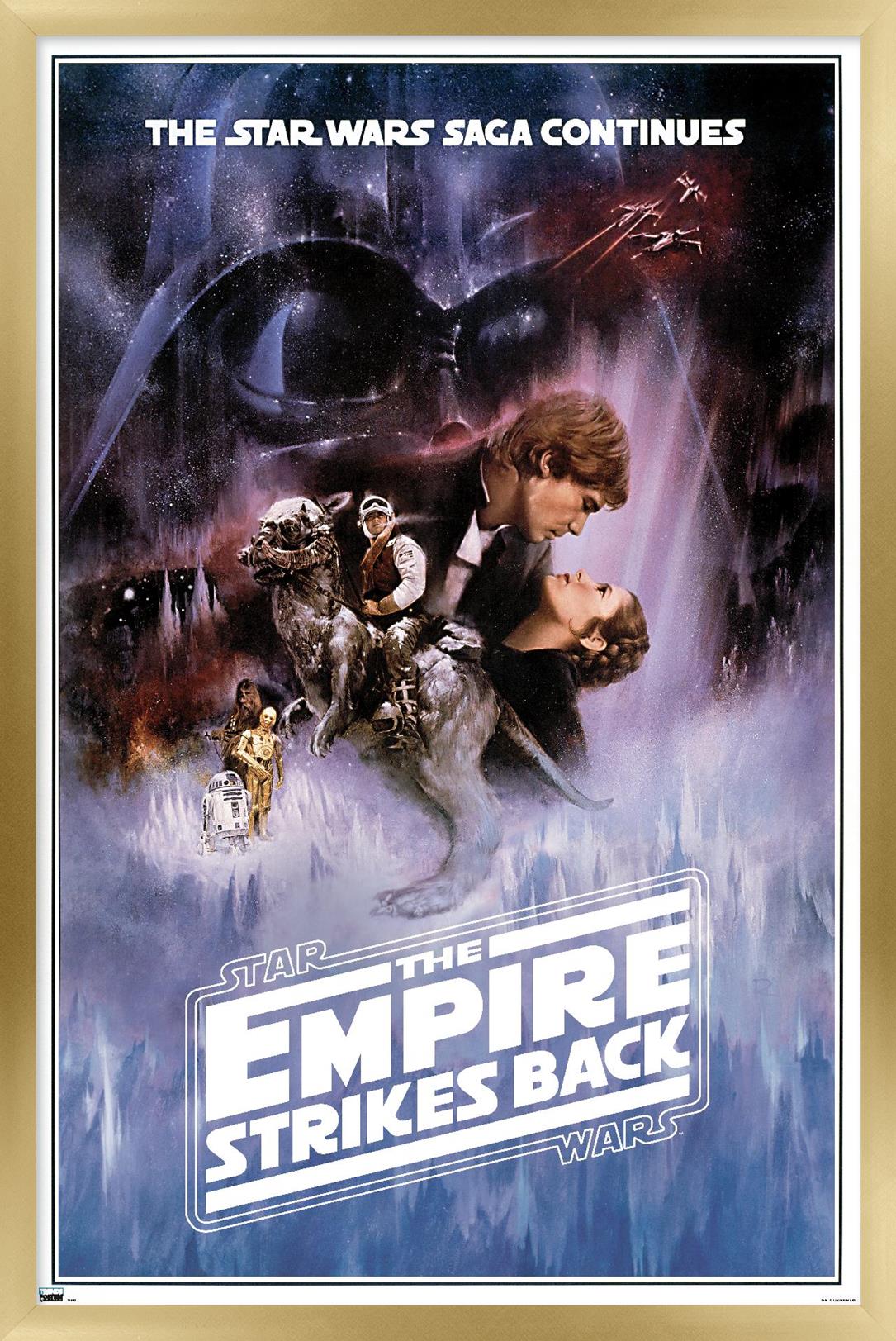 Star Wars: The Empire Strikes Back - One Sheet (No Billing Block) Wall Poster, 14.725" x 22.375" Framed