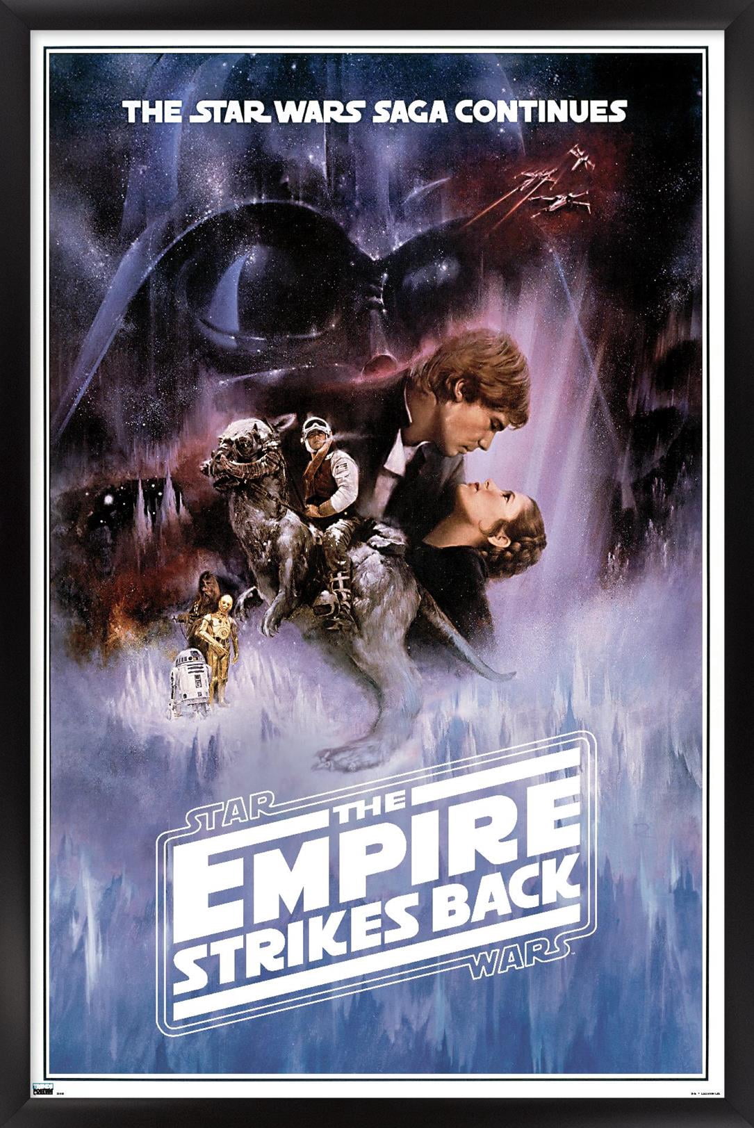 Star Wars: The Empire Strikes Back - One Sheet (No Billing Block) Wall Poster, 14.725" x 22.375" Framed