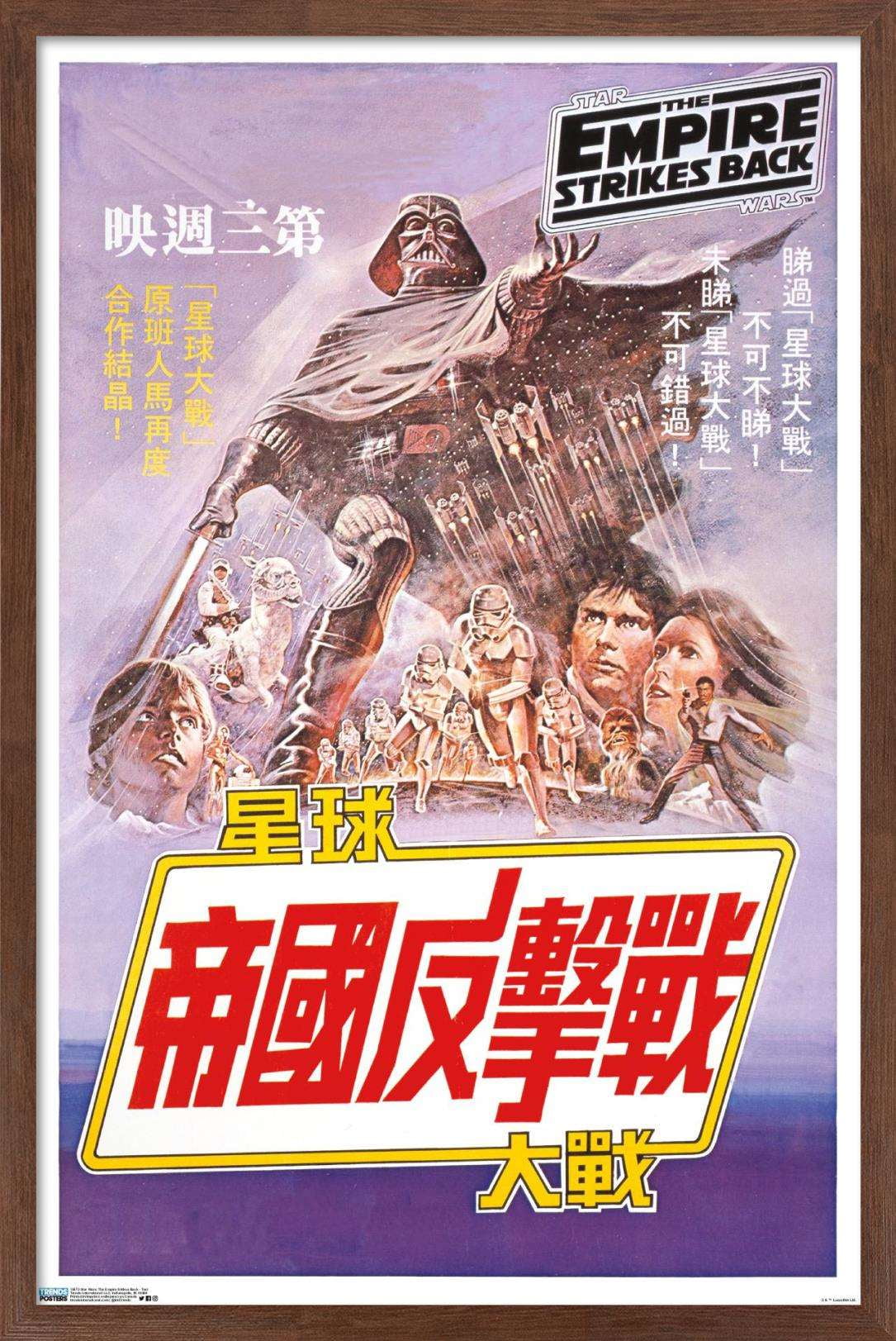 Star Wars: The Empire Strikes Back - Text Wall Poster, 14.725" x 22.375", Framed