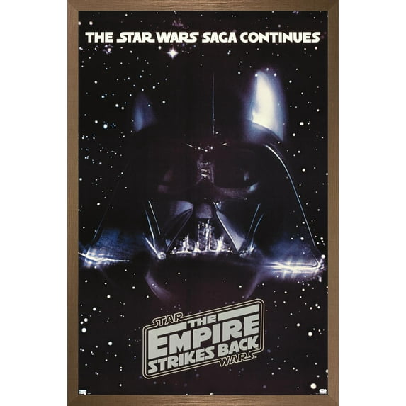 Star Wars: The Empire Strikes Back - Vader One Sheet Wall Poster, 14.725" x 22.375" Framed