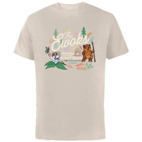 Star Wars The Ewoks Friends of the Forest Moon - Short Sleeve Cotton T-Shirt for Adults - Customized-Natural