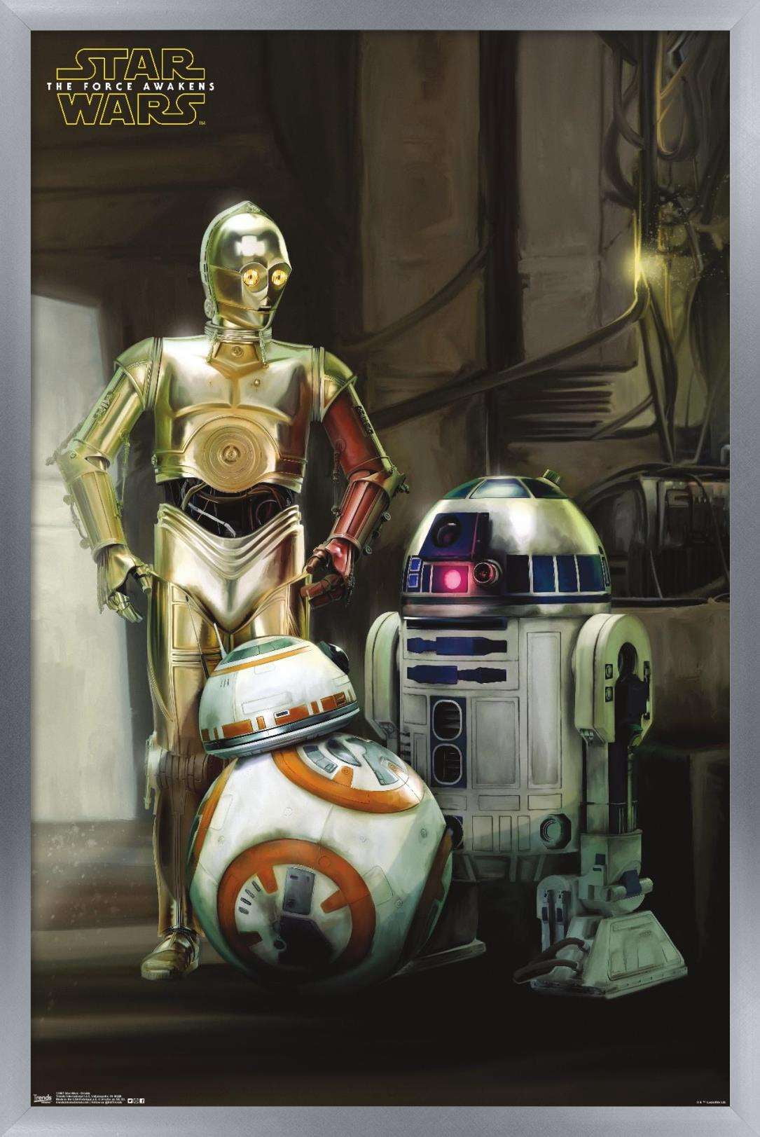 Star Wars: The Force Awakens - Droids Wall Poster, 14.725" x 22.375", Framed