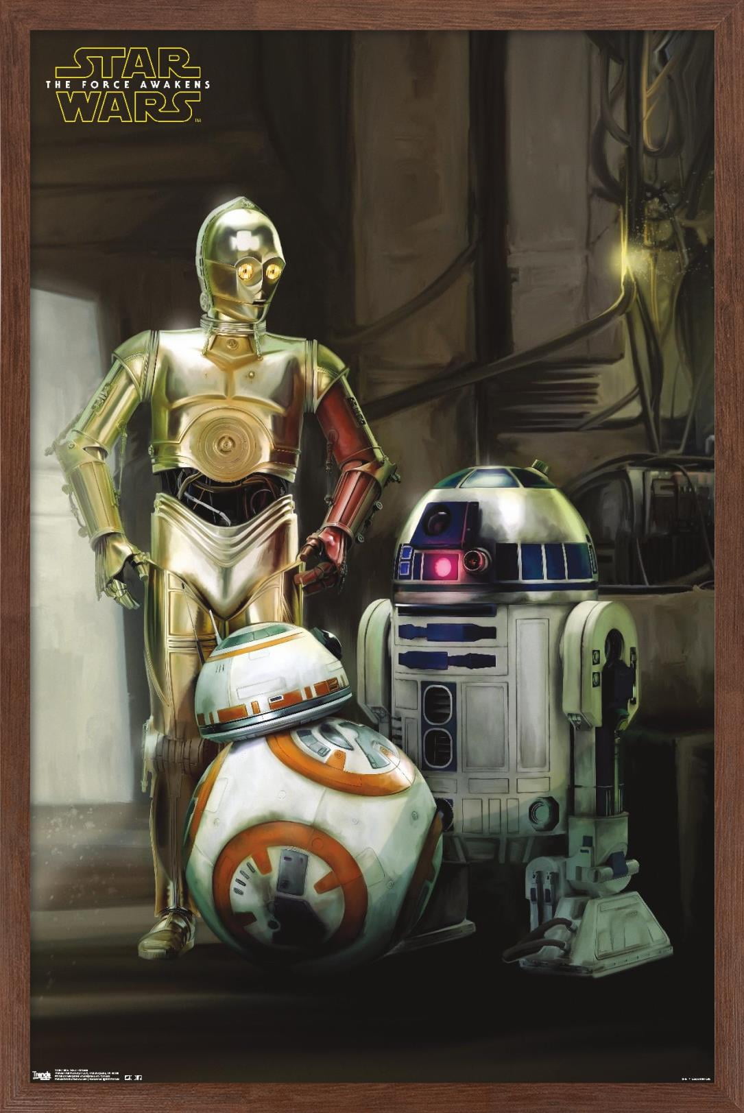 Star Wars: The Force Awakens - Droids Wall Poster, 14.725" x 22.375", Framed