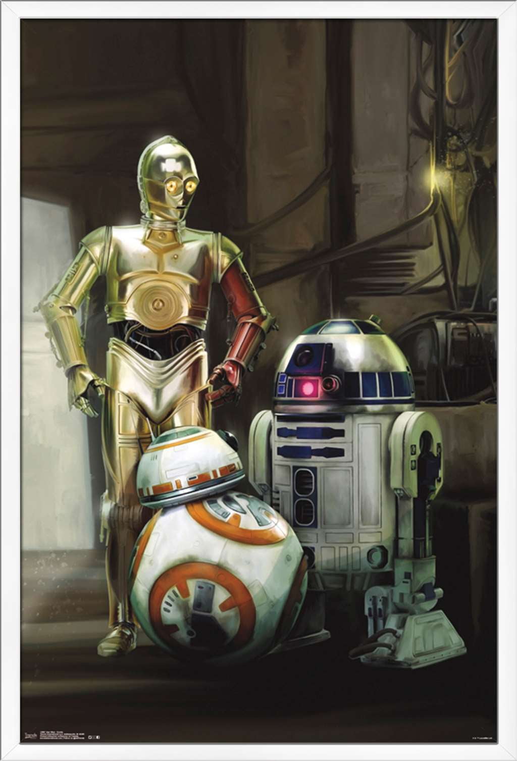 Star Wars: The Force Awakens - Droids Wall Poster, 22.375" x 34", Framed