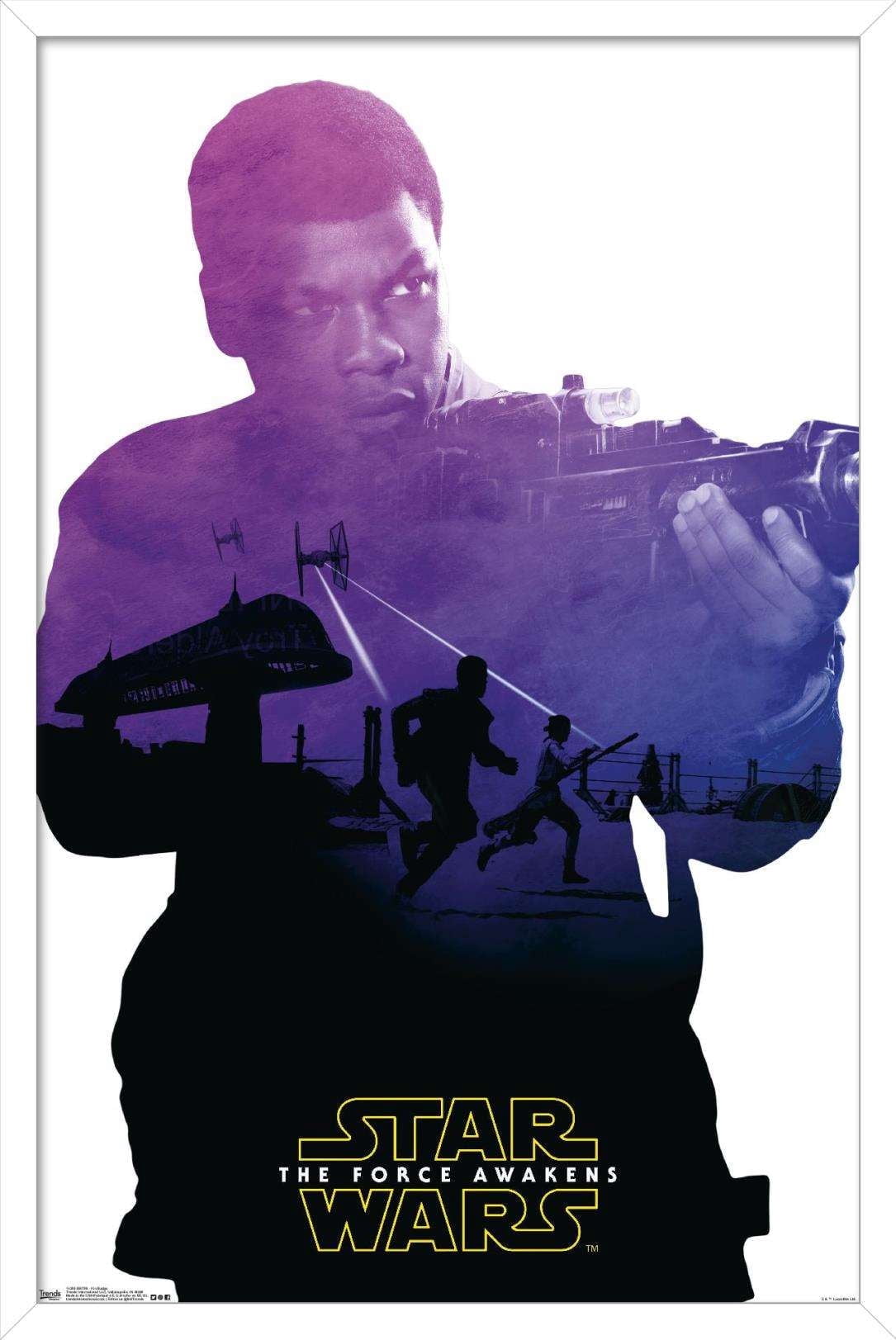 Star Wars: The Force Awakens - Finn Badge Wall Poster, 14.725" x 22.375", Framed