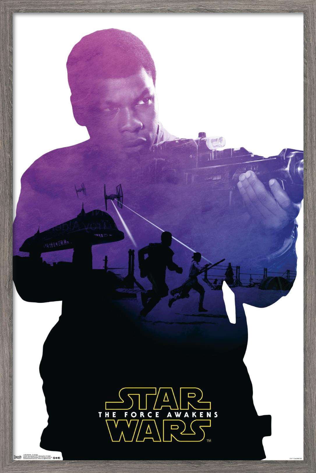 Star Wars: The Force Awakens - Finn Badge Wall Poster, 14.725" x 22.375", Framed