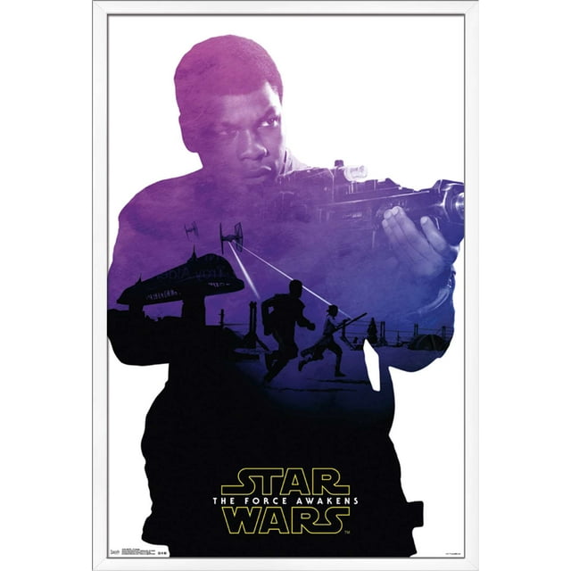 Star Wars: The Force Awakens - Finn Badge Wall Poster, 22.375" x 34", Framed
