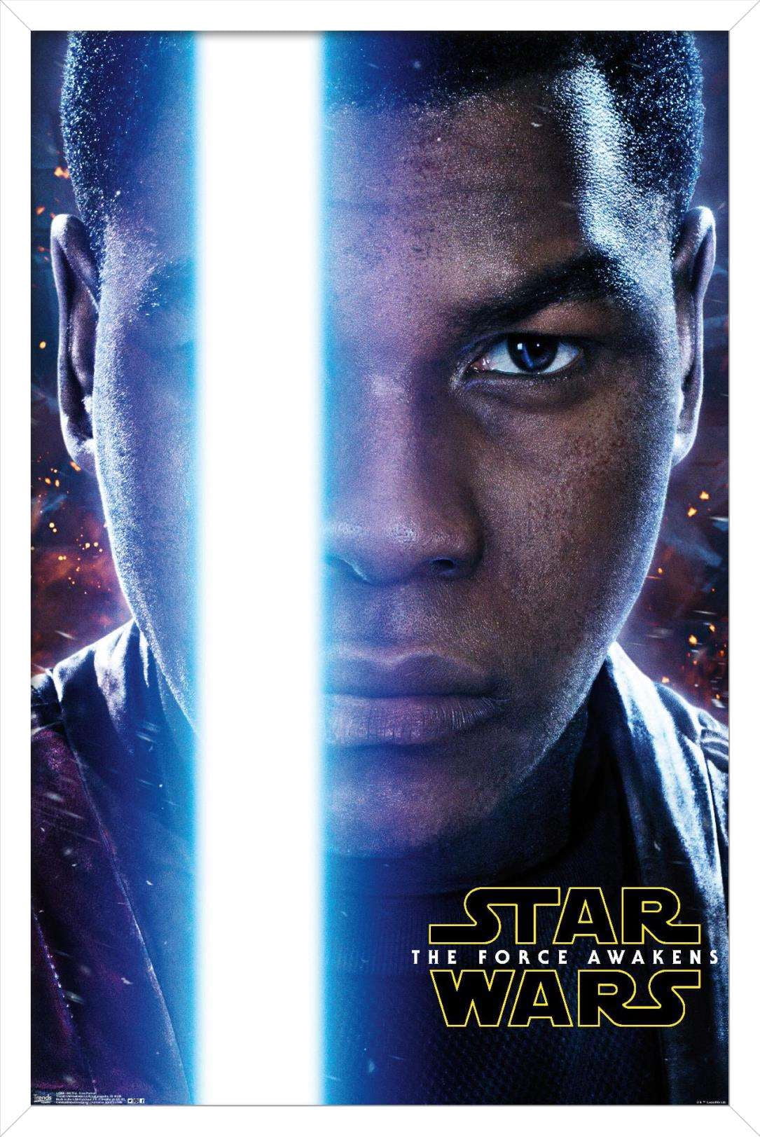 Star Wars: The Force Awakens - Finn Portrait Wall Poster, 14.725" x 22.375", Framed
