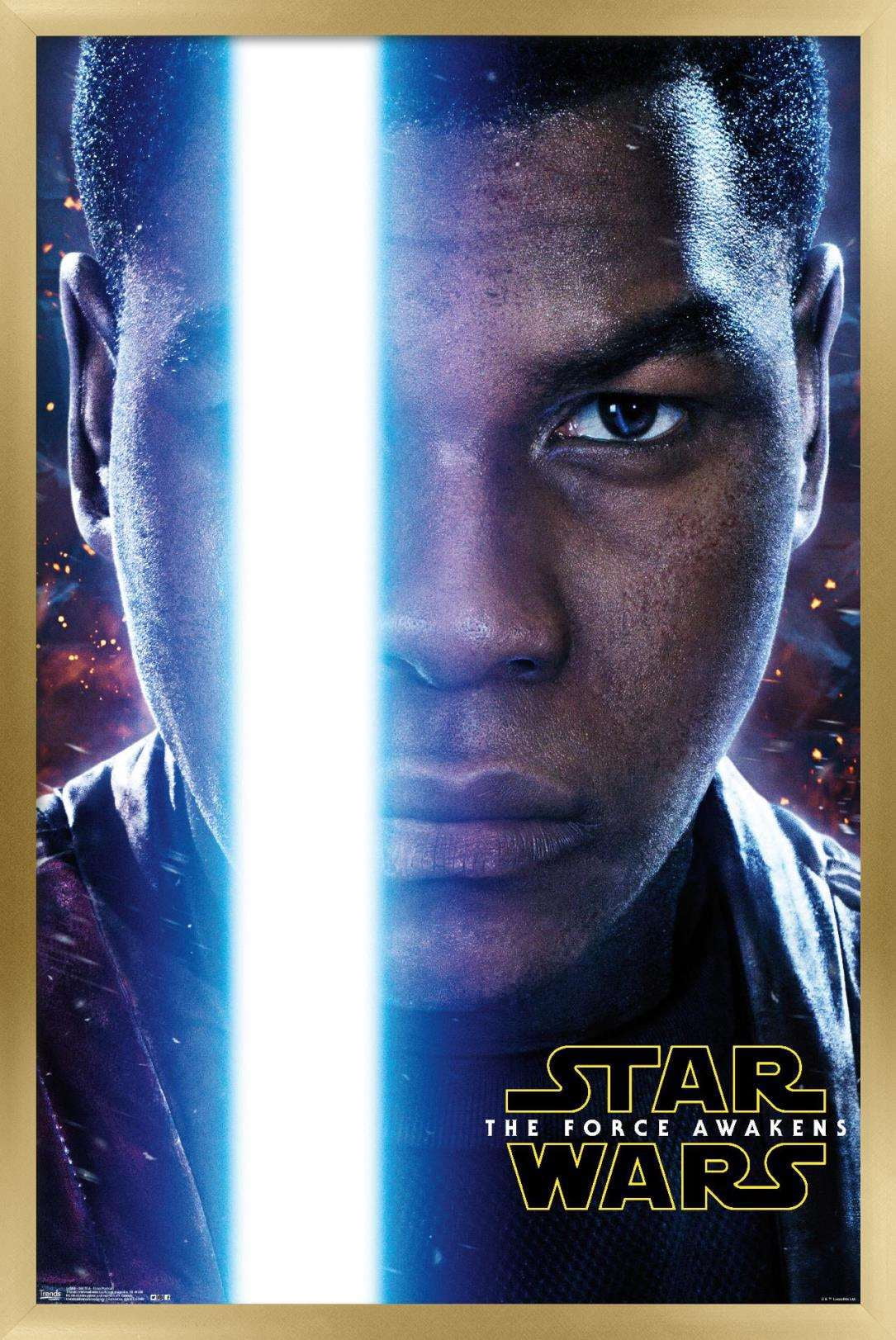 Star Wars: The Force Awakens - Finn Portrait Wall Poster, 22.375" x 34", Framed