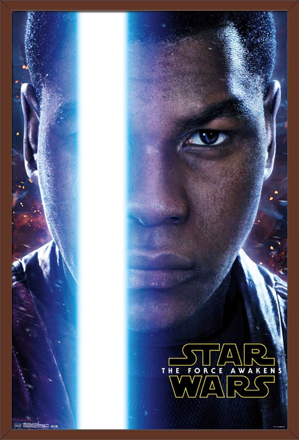 Star Wars: The Force Awakens - Finn Portrait Wall Poster, 22.375" x 34", Framed