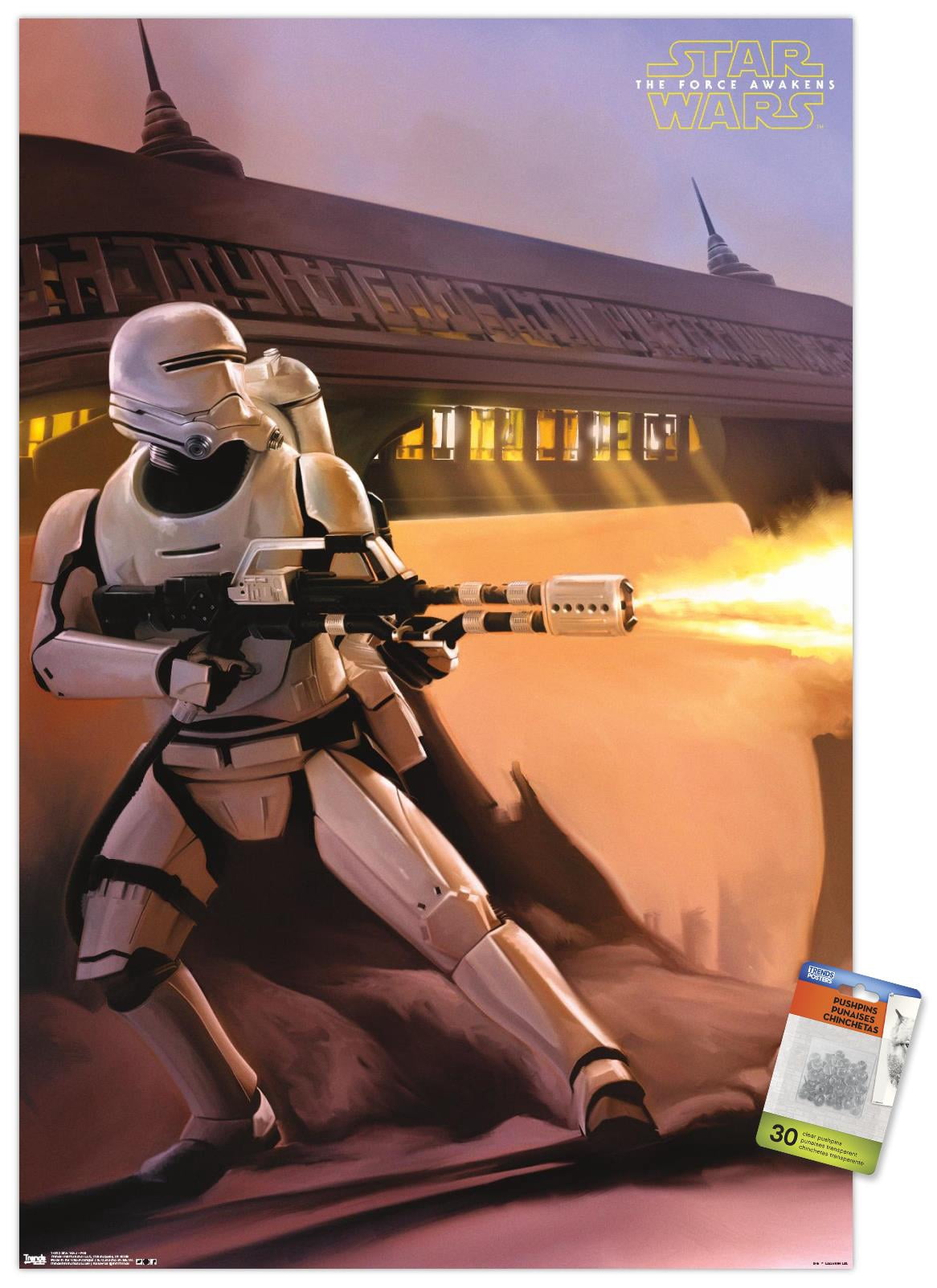 Star Wars: The Force Awakens - Fire Wall Poster with Push Pins, 22.375" x 34"
