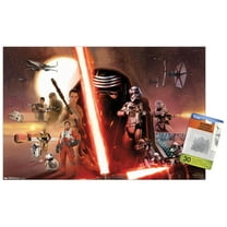 Star Wars: The Force Awakens - Group Wall Poster with Push Pins, 14.725" x 22.375"