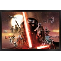 Star Wars: The Force Awakens - Group Wall Poster, 14.725" x 22.375", Framed